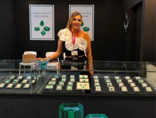 María Inés Hincapié who exports emeralds.